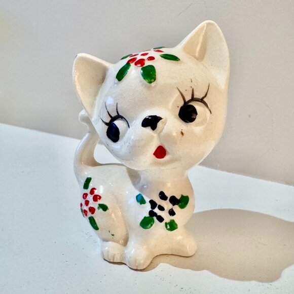 Vintage 1950s Norcrest Christmas Kitten Cat Pepper Salt Shaker - Picture 3 of 7